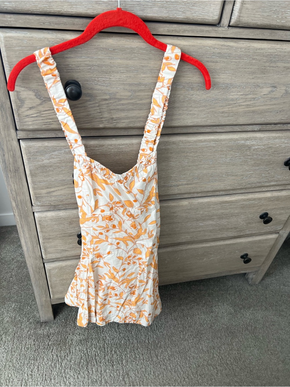 Maeve White and Orange Smocked Sundress